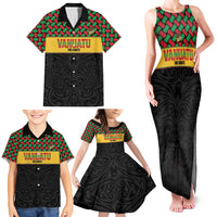Vanuatu Football Custom Family Matching Tank Maxi Dress and Hawaiian Shirt Go Chiefs Basket-weave Pattern LT14 - Polynesian Pride