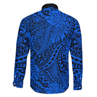 Blue Hawaii Family Matching Off Shoulder Maxi Dress And Hawaiian Shirt Tribal Art LT14 - Polynesian Pride