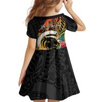 Vanuatu Boar Tusk Yumi Yumi Yumi Family Matching Off Shoulder Maxi Dress and Hawaiian Shirt Independens Dei Long God Yumi Stanap LT14 - Polynesian Pride