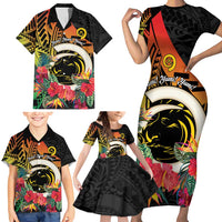 Vanuatu Boar Tusk Yumi Yumi Yumi Family Matching Short Sleeve Bodycon Dress and Hawaiian Shirt Independens Dei Long God Yumi Stanap LT14 - Polynesian Pride