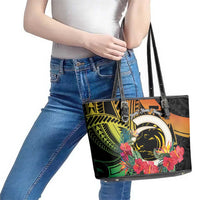 Vanuatu Boar Tusk Yumi Yumi Yumi Leather Tote Bag Independens Dei Long God Yumi Stanap LT14 - Polynesian Pride