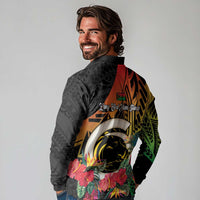 Vanuatu Boar Tusk Yumi Yumi Yumi Long Sleeve Polo Shirt Independens Dei Long God Yumi Stanap LT14 - Polynesian Pride
