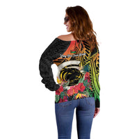 Vanuatu Boar Tusk Yumi Yumi Yumi Off Shoulder Sweater Independens Dei Long God Yumi Stanap LT14 - Polynesian Pride