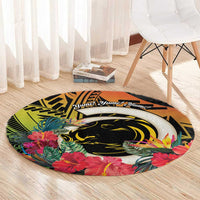 Vanuatu Boar Tusk Yumi Yumi Yumi Round Carpet Independens Dei Long God Yumi Stanap LT14 - Polynesian Pride
