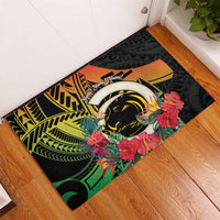 Vanuatu Boar Tusk Yumi Yumi Yumi Rubber Doormat Independens Dei Long God Yumi Stanap LT14 - Polynesian Pride