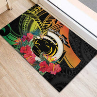 Vanuatu Boar Tusk Yumi Yumi Yumi Rubber Doormat Independens Dei Long God Yumi Stanap LT14 - Polynesian Pride
