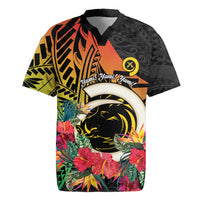 Vanuatu Boar Tusk Yumi Yumi Yumi Rugby Jersey Independens Dei Long God Yumi Stanap LT14 Black - Polynesian Pride