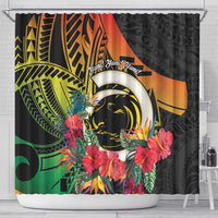 Vanuatu Boar Tusk Yumi Yumi Yumi Shower Curtain Independens Dei Long God Yumi Stanap LT14 - Polynesian Pride