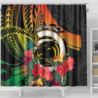 Vanuatu Boar Tusk Yumi Yumi Yumi Shower Curtain Independens Dei Long God Yumi Stanap LT14 - Polynesian Pride