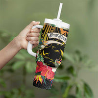 Vanuatu Boar Tusk Yumi Yumi Yumi Tumbler With Handle Independens Dei Long God Yumi Stanap LT14 - Polynesian Pride