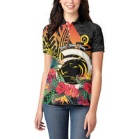 Vanuatu Boar Tusk Yumi Yumi Yumi Women Polo Shirt Independens Dei Long God Yumi Stanap LT14 - Polynesian Pride
