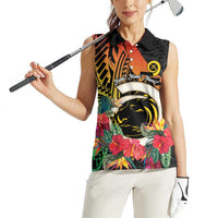 Vanuatu Boar Tusk Yumi Yumi Yumi Women Sleeveless Polo Shirt Independens Dei Long God Yumi Stanap LT14 - Polynesian Pride