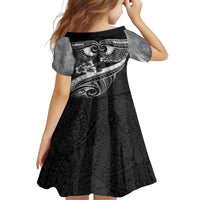 Black Polynesia Family Matching Long Sleeve Bodycon Dress and Hawaiian Shirt Tribal Pattern Tropical Frangipani LT14 - Polynesian Pride