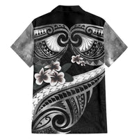 Black Polynesia Family Matching Short Sleeve Bodycon Dress and Hawaiian Shirt Tribal Pattern Tropical Frangipani LT14 - Polynesian Pride