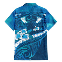 Blue Polynesia Family Matching Mermaid Dress and Hawaiian Shirt Tribal Pattern Tropical Frangipani LT14 - Polynesian Pride
