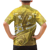 Gold Polynesia Family Matching Mermaid Dress and Hawaiian Shirt Tribal Pattern Tropical Frangipani LT14 - Polynesian Pride