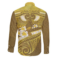 Gold Polynesia Family Matching Mermaid Dress and Hawaiian Shirt Tribal Pattern Tropical Frangipani LT14 - Polynesian Pride