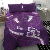 Purple Polynesia Bedding Set Tribal Pattern Tropical Frangipani