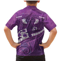 Purple Polynesia Family Matching Mermaid Dress and Hawaiian Shirt Tribal Pattern Tropical Frangipani LT14 - Polynesian Pride