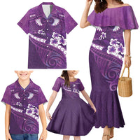 Purple Polynesia Family Matching Mermaid Dress and Hawaiian Shirt Tribal Pattern Tropical Frangipani LT14 - Polynesian Pride