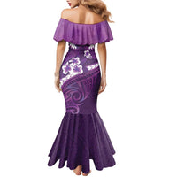 Purple Polynesia Family Matching Mermaid Dress and Hawaiian Shirt Tribal Pattern Tropical Frangipani LT14 - Polynesian Pride