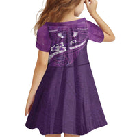 Purple Polynesia Family Matching Off Shoulder Maxi Dress and Hawaiian Shirt Tribal Pattern Tropical Frangipani LT14 - Polynesian Pride