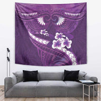 Purple Polynesia Tapestry Tribal Pattern Tropical Frangipani