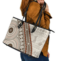 Bula Fiji Leather Tote Bag Fijian Masi Tapa Cloth Vintage Vibes LT14 - Polynesian Pride