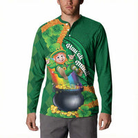 St Patrick's Day Hawaii Button Sweatshirt Hauoli Maoli Funny Shaka Leprechaun