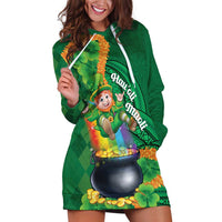 St Patrick's Day Hawaii Hoodie Dress Hauoli Maoli Funny Shaka Leprechaun LT14 Green - Polynesian Pride