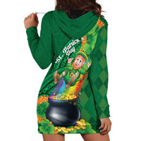 St Patrick's Day Hawaii Hoodie Dress Hauoli Maoli Funny Shaka Leprechaun LT14 - Polynesian Pride