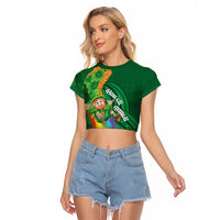 St Patrick's Day Hawaii Raglan Cropped T Shirt Hauoli Maoli Funny Shaka Leprechaun