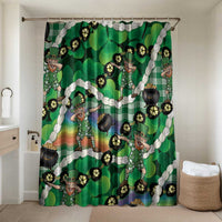 St Patrick's Day Palaka Hawaii Bathroom Set Kukui Nut Pikake Lei Shamrock Dabbing Leprechaun