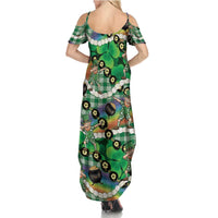 St Patrick's Day Palaka Hawaii Family Matching Summer Maxi Dress and Hawaiian Shirt Kukui Nut Pikake Lei Shamrock Dabbing Leprechaun LT14 - Polynesian Pride