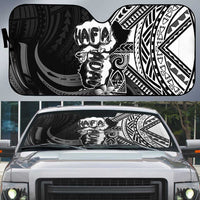 Hafa Adai Guam Discovery Day Auto Sun Shade Chamorro Latte Stone Hand Black Version