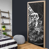Hafa Adai Guam Discovery Day Door Cover Chamorro Latte Stone Hand Black Version