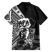 Hafa Adai Guam Discovery Day Family Matching Mermaid Dress and Hawaiian Shirt Chamorro Latte Stone Hand Black Version LT14 - Polynesian Pride