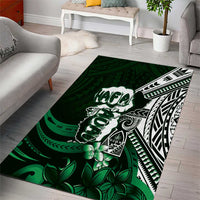 Hafa Adai Guam Discovery Day Area Rug Chamorro Latte Stone Hand Green Version LT14 - Polynesian Pride