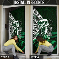 Hafa Adai Guam Discovery Day Door Cover Chamorro Latte Stone Hand Green Version