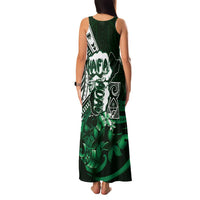 Hafa Adai Guam Discovery Day Family Matching Tank Maxi Dress and Hawaiian Shirt Chamorro Latte Stone Hand Green Version LT14 - Polynesian Pride