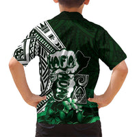 Hafa Adai Guam Discovery Day Hawaiian Shirt Chamorro Latte Stone Hand Green Version