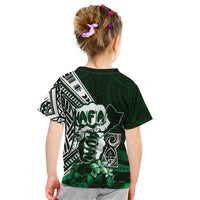 Hafa Adai Guam Discovery Day Kid T Shirt Chamorro Latte Stone Hand Green Version