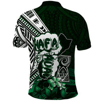Hafa Adai Guam Discovery Day Polo Shirt Chamorro Latte Stone Hand Green Version