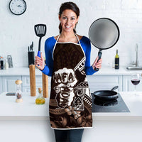 Hafa Adai Guam Discovery Day Apron Chamorro Latte Stone Hand Brown Version