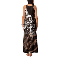 Hafa Adai Guam Discovery Day Family Matching Tank Maxi Dress and Hawaiian Shirt Chamorro Latte Stone Hand Brown Version LT14 - Polynesian Pride