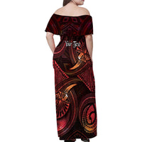 Personalised Polynesia Zodiac Aries Family Matching Off Shoulder Maxi Dress and Hawaiian Shirt Galaxy Polynesian Pattern Chest Tattoo Style LT14 - Polynesian Pride