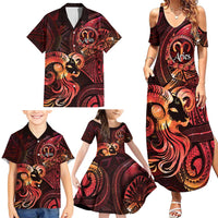 Personalised Polynesia Zodiac Aries Family Matching Summer Maxi Dress and Hawaiian Shirt Galaxy Polynesian Pattern Chest Tattoo Style LT14 - Polynesian Pride