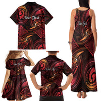 Personalised Polynesia Zodiac Aries Family Matching Tank Maxi Dress and Hawaiian Shirt Galaxy Polynesian Pattern Chest Tattoo Style LT14 - Polynesian Pride