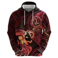 Personalised Polynesia Zodiac Aries Hoodie Galaxy Polynesian Pattern Chest Tattoo Style