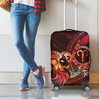 Personalised Polynesia Zodiac Aries Luggage Cover Galaxy Polynesian Pattern Chest Tattoo Style
